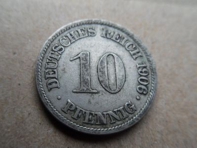 Лот: 16237564. Фото: 1. Германия 10 пфеннигов 1906 А... Германия и Австрия