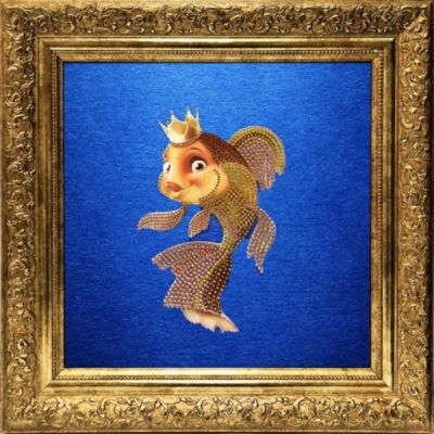 Лот: 21291133. Фото: 1. Картина Золотая рыбка с кристаллами... Произведения