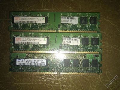 Лот: 2434211. Фото: 1. Память DDR2 2x1024 Hynix + DDR2... Оперативная память