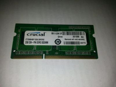 Лот: 4106673. Фото: 1. Оперативная память Crucial 2gb... Оперативная память