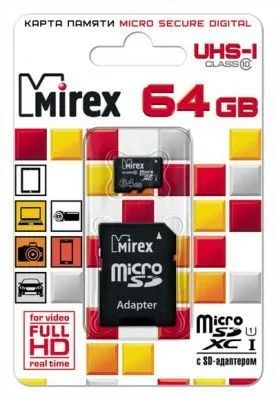 Лот: 22151117. Фото: 1. КАРТА ПАМЯТИ MIREX microSDXC 64GB... Карты памяти