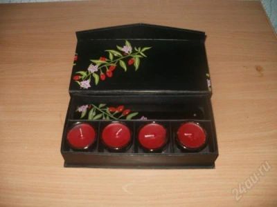 Лот: 1342048. Фото: 1. шкатулка с ароматическими свечками... Сувенирные мелочи