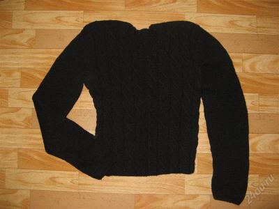 Лот: 1212695. Фото: 1. Джемпер ручной вязки черный р... Свитеры, толстовки, худи