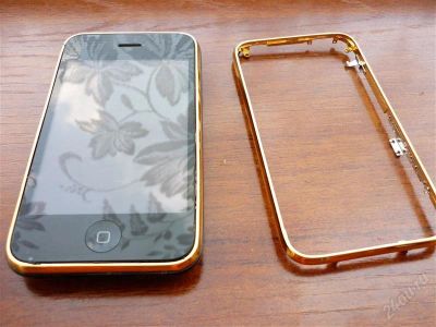 Лот: 1894042. Фото: 1. Золотая рамка для Iphone 3gs-3g. Смартфоны
