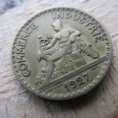 Лот: 24768518. Фото: 1. Монета 1 франк один Франция 1927... Европа