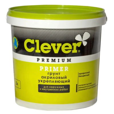 Лот: 19508648. Фото: 1. Грунтовка акриловая Clever Primer... Краски, лаки, растворитель