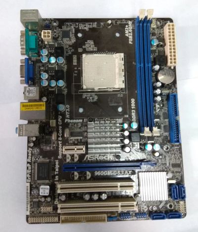 Лот: 11224043. Фото: 1. Материнская плата ASRock 960Gm-GS3... Материнские платы