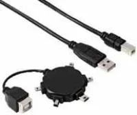 Лот: 7583891. Фото: 1. Кабель USB 2.0 A-B + адаптер USB... Шлейфы, кабели, переходники