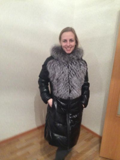 Лот: 6484845. Фото: 1. Кожаный пуховик 46-48 о. Верхняя одежда