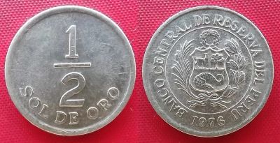 Лот: 23232390. Фото: 1. (№2545/LK) 1/2 соля 1976 (Перу... Америка