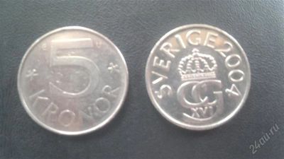 Лот: 2763713. Фото: 1. Швеция 5 крон 2004г. Европа