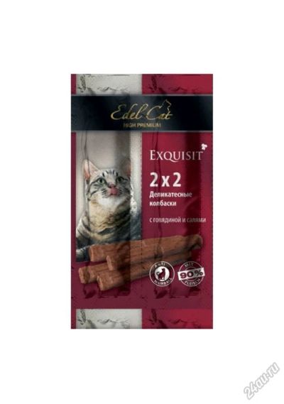 Лот: 5564830. Фото: 1. Лакомство Edel Cat мини-колбаски... Корма