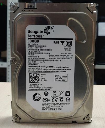 Лот: 19526643. Фото: 1. HDD 3 Tb SATA 6Gb/s Seagete. Жёсткие диски (HDD)