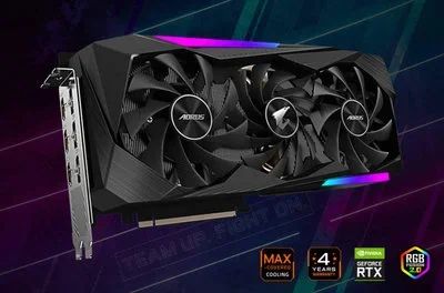 Лот: 17974831. Фото: 1. Gigabyte GeForce rtx 3070 aorus... Видеокарты