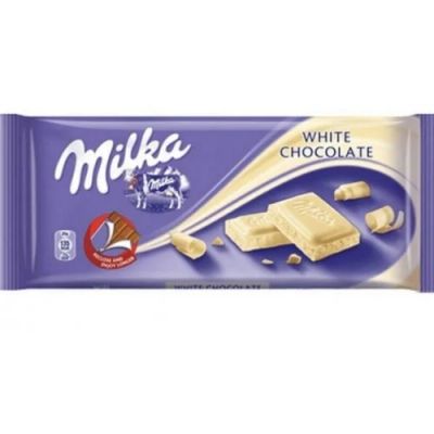 Лот: 8742873. Фото: 1. Milka White Chocolate (100 грамм... Шоколад, конфеты