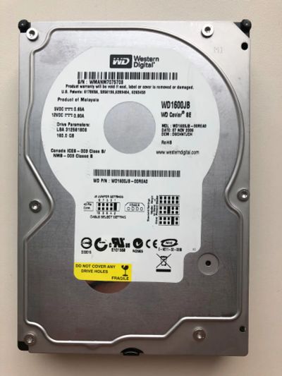 Лот: 25881937. Фото: 1. IDE 160Gb Western Digital Caviar... Жёсткие диски (HDD)