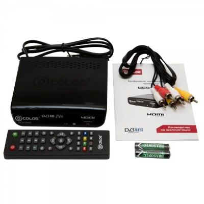 Лот: 14594246. Фото: 1. Приставка DVB-T2 D-Color DC910HD... Цифровое, спутниковое ТВ
