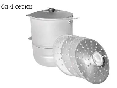 Лот: 13177215. Фото: 1. Мантоварка на 4 диска 6л 1шт/180645... Жаровни, казаны