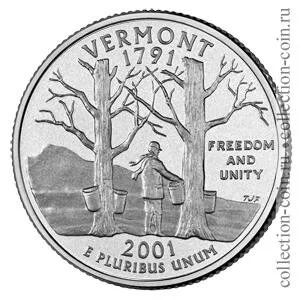 Лот: 11308148. Фото: 1. США 25 центов 2001 года. Серии... Америка