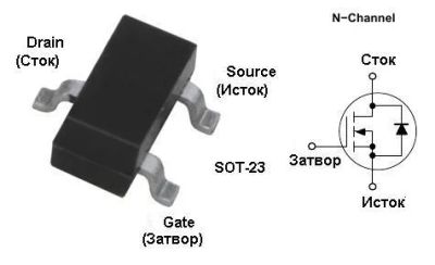Лот: 5184918. Фото: 1. Транзистор 2N7002 N-канал, 60В... Транзисторы