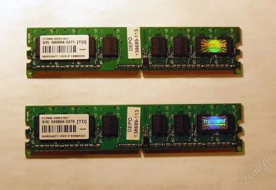 Лот: 151392. Фото: 1. Память DDR2 512MB Transcend -... Оперативная память