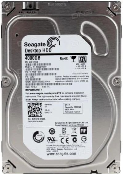 Лот: 14555233. Фото: 1. Жесткий диск Seagate ST4000DM000-1F2168... Жёсткие диски (HDD)