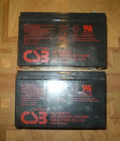 Лот: 4885832. Фото: 1. Комплект из 2х АКБ CSB HR 1234W... Аккумуляторы