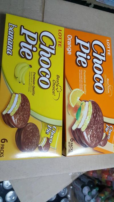 Лот: 10505334. Фото: 1. Печенье CHOCO PIE LOTTE Banana... Печенье, вафли, пряники