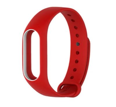 Лот: 9836420. Фото: 1. Ремешок Xiaomi Mi Band 2 Красно-белый... Ремешки, браслеты