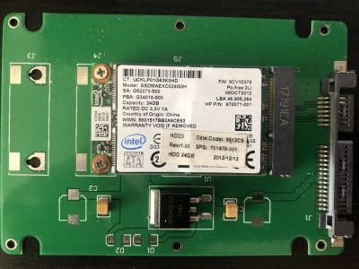 Лот: 21977679. Фото: 1. SSD mSATA 24Gb Intel SsdmAEXC024G3H... SSD-накопители