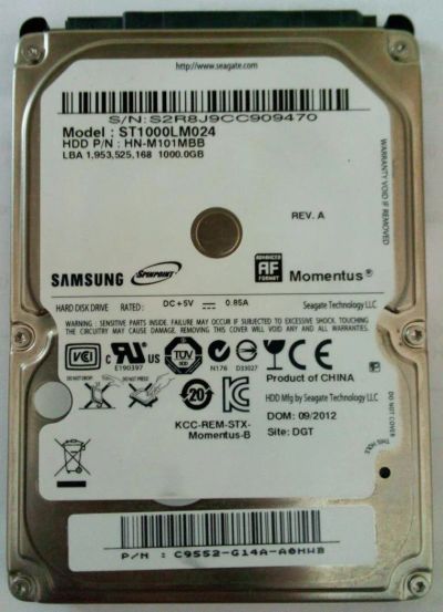 Лот: 10520491. Фото: 1. Жесткий диск Seagate/Samsung Momentus... Жёсткие диски (HDD)