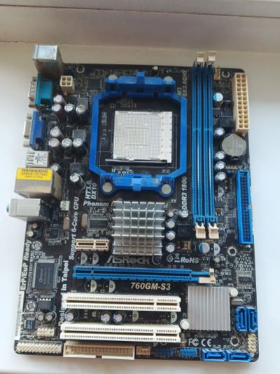 Лот: 20356335. Фото: 1. ASRock 760GM-S3 socket AM3. Материнские платы