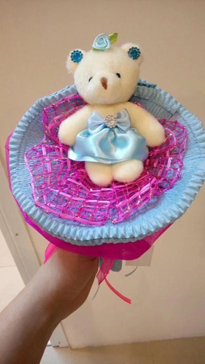 Лот: 7604090. Фото: 1. Букет из одного мишки. Букеты из конфет, игрушек
