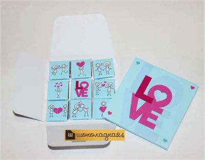 Лот: 6121153. Фото: 1. Набор LOVE с 9 шоколадками. Подарочная упаковка
