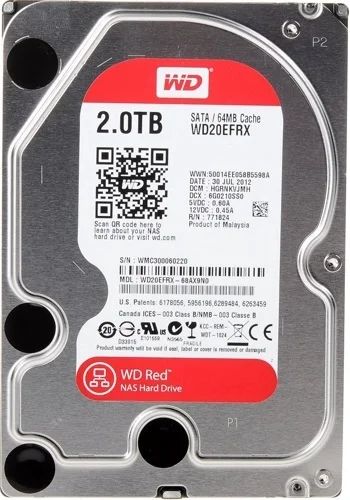 Лот: 18401058. Фото: 1. HDD 3.5" WD 2TB Red IntelliPower... Жёсткие диски (HDD)
