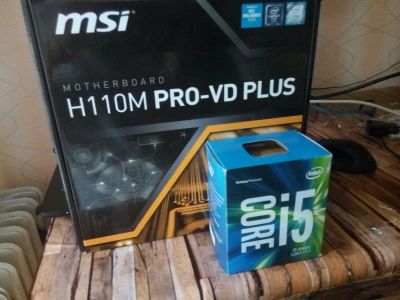 Лот: 10206985. Фото: 1. intel core i5 6400 + msi h110m... Процессоры