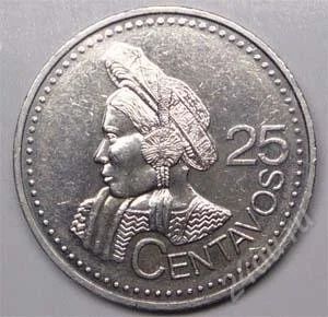 Лот: 1588446. Фото: 1. Гватемала. 25 сентаво 2000г. Америка