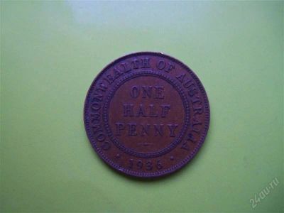 Лот: 2547246. Фото: 1. Полпенни 1936 г.Австралия Георг... Австралия и Океания