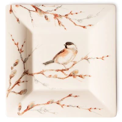 Лот: 24941146. Фото: 1. Блюдо Gien Oiseaux Foret квадратное. Предметы сервировки