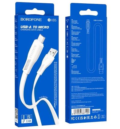 Лот: 25713420. Фото: 1. Кабель micro USB Borofone BX85... Зарядные устройства, блоки питания, адаптеры сетевые для смартфонов