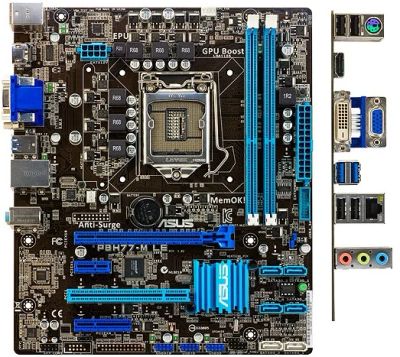 Лот: 6257269. Фото: 1. Игровая материнка Asus h77m le. Материнские платы