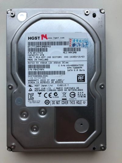 Лот: 25797069. Фото: 1. Неисправный SATA-III 4Tb HGST... Жёсткие диски (HDD)