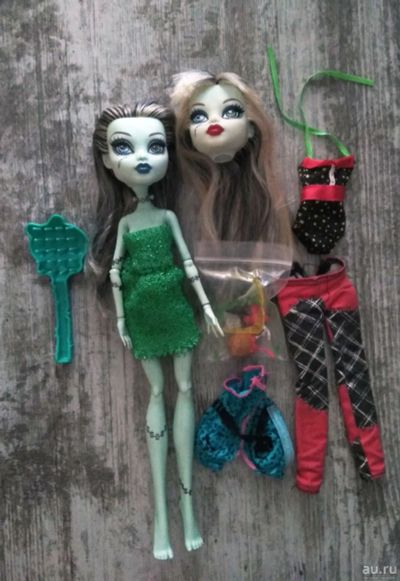 Лот: 14007382. Фото: 1. Monster high Френки + доп. голова. Куклы и аксессуары