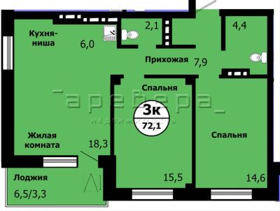 Лот: 19694350. Фото: 1. 3-комнатная квартира на ул. Лесников... Квартиры, студии