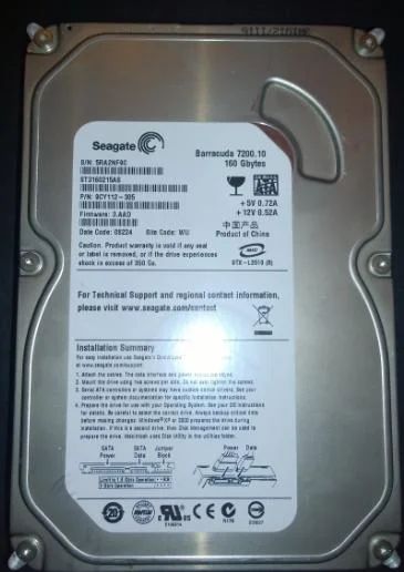Лот: 6178462. Фото: 1. HDD Seagate Barracuda 160 Gb 7200... Жёсткие диски (HDD)