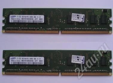 Лот: 664587. Фото: 1. 2 планки по 1Gb DDR2 PC6400 Samsung... Оперативная память