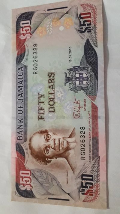 Лот: 19134482. Фото: 1. Ямайка 50 долларов идеал. Америка