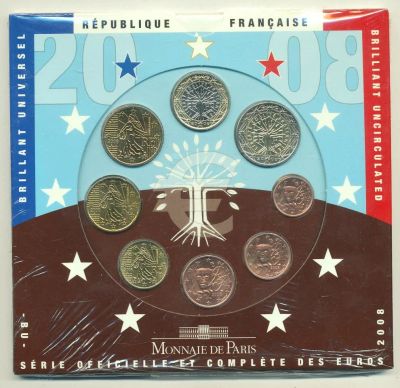 Лот: 11095924. Фото: 1. Франция 2008 Набор евро монет... Наборы монет