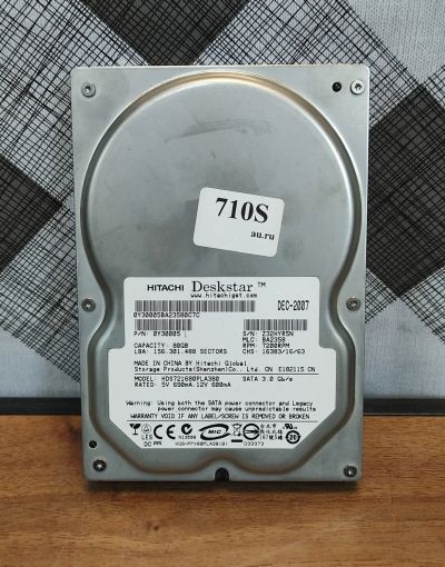 Лот: 19912278. Фото: 1. Жесткий диск SATA Hitachi HDS721680PLA380... Жёсткие диски (HDD)