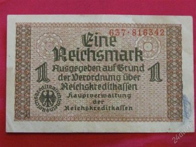 Лот: 1537346. Фото: 1. Банкнота Германия 1 марка 1939... Европа